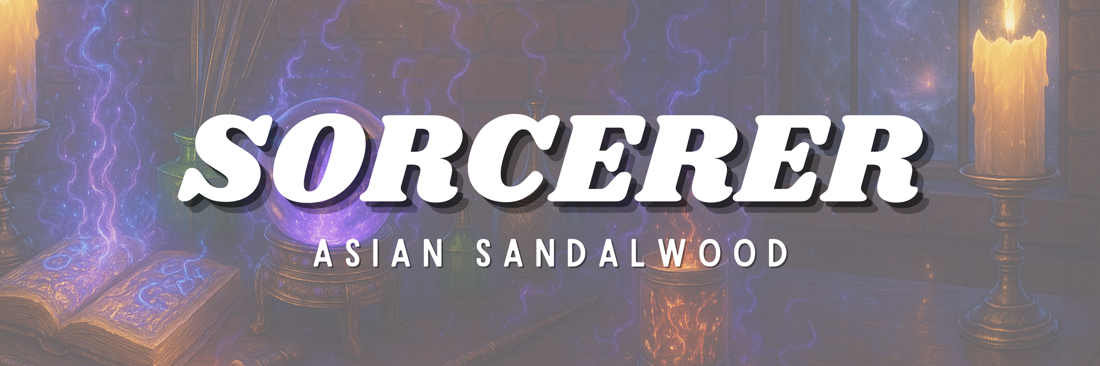 Sorcerer - Asian Sandalwood - desk with orb, book , and candles